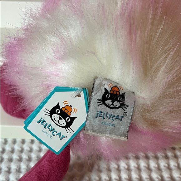 Jellycat Raspberry Ripple Pom Pom Ostrich Plus - Picture 2 of 3